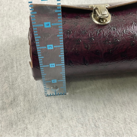 UNIQUE NO BRANDED WOMEN’S CYLINDER CROSSBODY BAG LITTLE PURSE COLOR: BURGUNDY - Picture 14 of 16